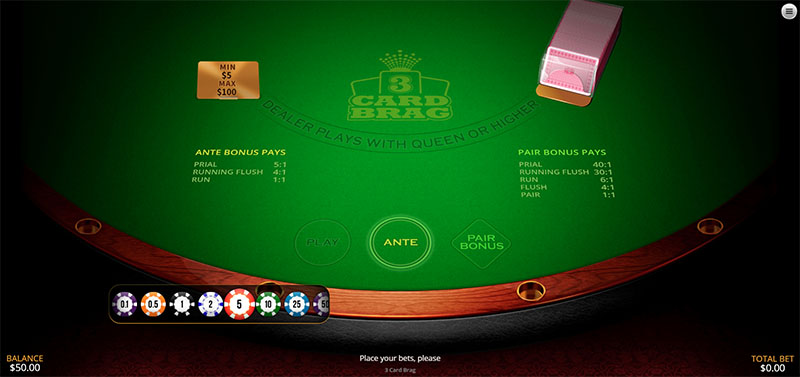 Quy luật chơi 3 Card Brag